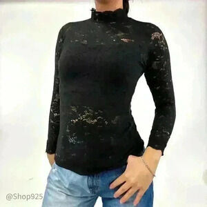 Black Lace Long  sleeve top sheet